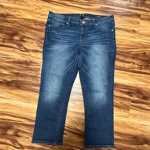 ANA NEW APPROACH Womens Jeans Size 31x12 Capris‎ Blue Wash Denim Straight Leg